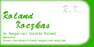 roland koczkas business card